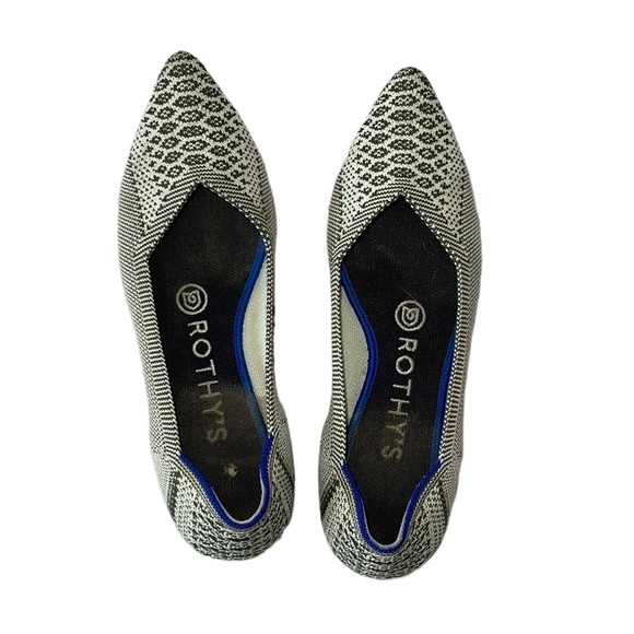 Rothy's Green and Cream Flats Comfortable and Stylish. Size W6 GUC - Picture 7 of 12